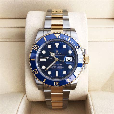 rolex submariner blue gold history|rolex submariner 126613lb for sale.